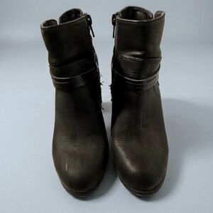 Madden Girl Black Leather Ankle Booties with Wrap Detail